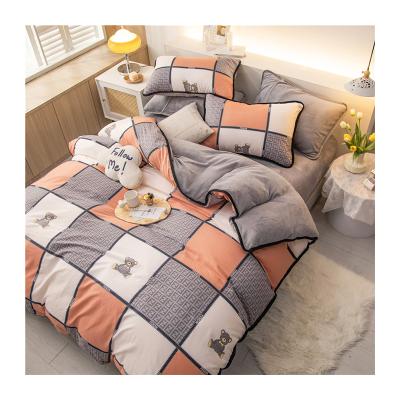 China Direct Sales#Factory Nondisposable #Factory Nondisposable Sheet Winter Bedding Sets Cheap Comforter Cover Bedding Set for sale