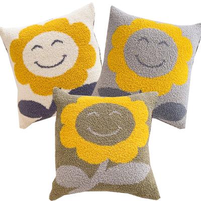 China face design home decoration anti-static smile nordic bllisy pillowcase for sale