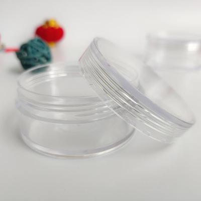 China Mini Transparent Plastic PS Eye Face Cream Pot Cosmetic Packaging 3g 5g 10g 15g 20g Small Plastic Jars With Colorful Lid for sale