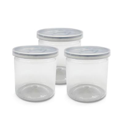 Cina Più popolare 4oz 8oz chiara giara di plastica rotonda per animali da compagnia contenitore di plastica di qualità alimentare in vendita