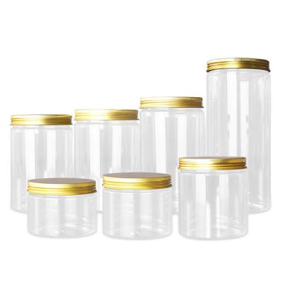 China In Stock Food Packaging Jar Candy Container Clear Wide Mouth Plastic Bottle 200ml PET Jar 200g Plastic Jar for sale