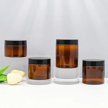 China Custom Color Empty Body Facial Scrub Jars Cosmetic Plastic Jars With Lid Body Butter Container for sale