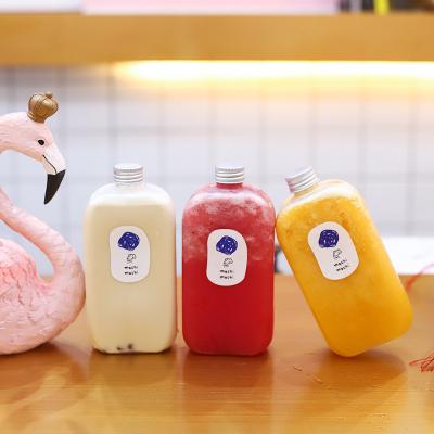 China Modern Clear Custom Plastic Juice Bottle With Handle For Cold Drink Bubble Tea for sale