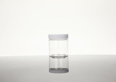 China 100ml Clear Empty Refillable Round Plastic Jar With Lids And Labels BPA Free for sale