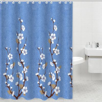 China Sustainable Plum Flower Design Waterproof Bathroom Shower Curtains Bet for sale