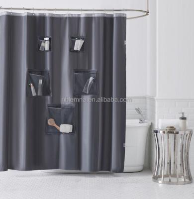 China Sustainable Heavy Shower Curtain Liner With Tech Pockets for sale