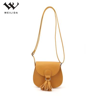 China PU Tassel Shoulder Bag Mini Coin Purse Messenger Bag Cute Cross - Body Satchel For Kids Girls for sale