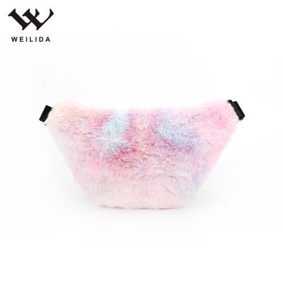 China Factory Directly Portable Pink Waist Bag Child's Bum Bag Sherpa Children Fanny Pack With Zipper for sale