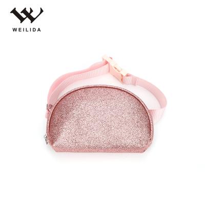 China Portable Hot Sale Fashion Gillter Child Waist Bag Durable Mobile Phone Fanny Pack For Child for sale