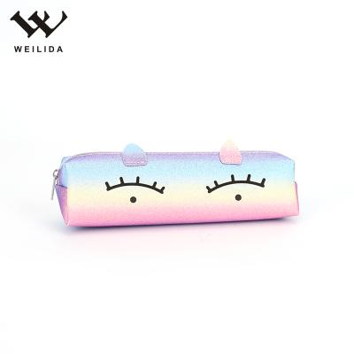 China Schools & Colorful Cute School Mini Kid Pencil Case Office School Good Prices Girls Glitter PU Pencil Bag for sale