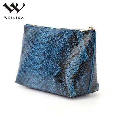 China Fashion Factory Supplier Makeup Bag Crocodile Snakeskin Make Up Bag Waterproof PU Woman Cosmetic Bag for sale