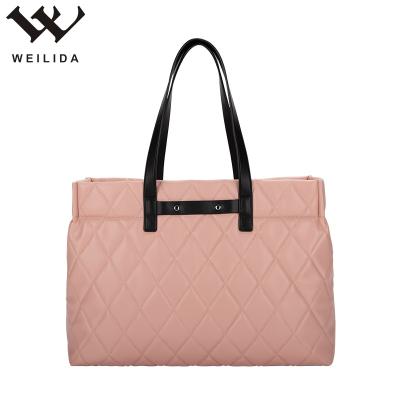 China Normcore / Minimalist Promotional Multi Color Leather High End Tote Bag Handbags For Women PU for sale