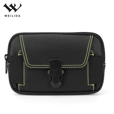 China China Supply PU Leather Waist Bag Men Cross Body Waist Bum Bag Custom Fanny Pack Portable Belt Bag for sale