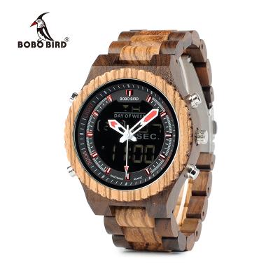 China 2018 Military Luminous Digital Wrist Watch Chronograph Mens Watches Natural Wood Watch With Date Calendar for sale