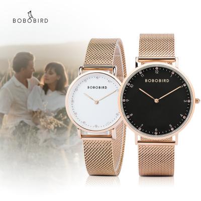 China Non-specific BOBO BIRD stainless steel quartz watches for men and women 2021 fashion couple watches with custom logo for sale