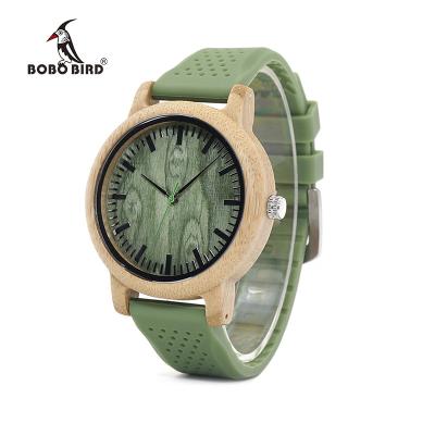 China Factory Wholesale Silicone Bamboo Custom Logo Non-Specific Sport Wood Watch for sale