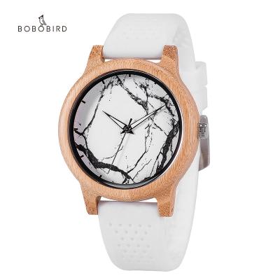 China Bobo Bird Manufactory Direct Female silicon wood watch fashion design non-specific top brand watches wood watch dropshipping for sale