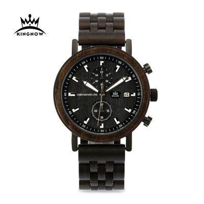 China KINGNOW Automatic Date Wooden Quartz Mens Wristwatch Luxury Watch Man Automatic Date Man Watches Chronograph Custom Made Relogio Masculino for sale