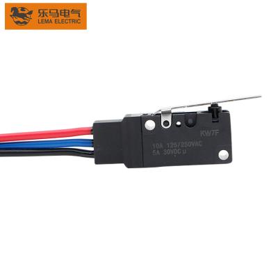 China Appliance Lema KW7F-1L Household Waterproof Micro Switch IP67 With Short Wire Micro Switch Lever for sale