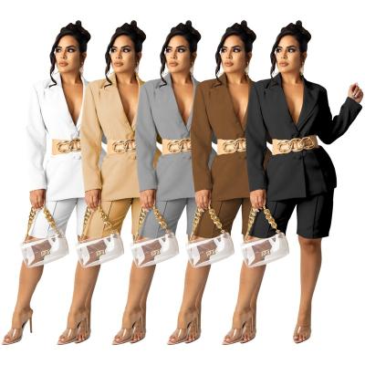 China OUDINA Anti-Wrinkle Newcomers Fashion Casual Two-Piece Shorts Suit Women Women Blazer And Shorts for sale