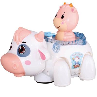 China ChuangFa toys for 2022 battery power toys children cartoon cow plastic toys NO-1020 for sale