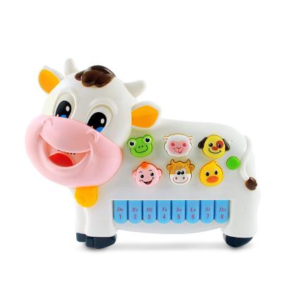 China Piano-Cow Musical Cartoon Piano Musical Instruments Baby Toys Organ Piano Educational Electric Keyboard Animal Musical Cartoon for sale