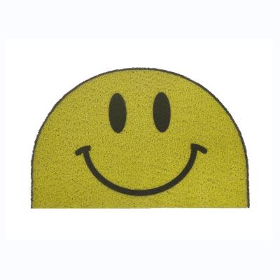 China PVC Non-slip Irregular Shape Coil Half Moon Reception Smile Waterproof Printing Door Mat for sale