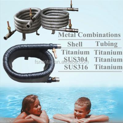 China Titanium Tub Water Cooled Condenser Tube-in-Tube Coaxial Heat Exchanger Supplier for sale