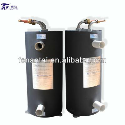 China Titanium tube+PVC shelll 5HP titanium heater for heat pump swimming pool PVC Shell Heat Exchanger for sale