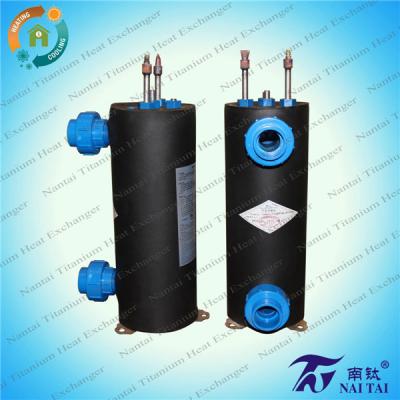 China Mariculture Chiller And Heat Pump Titanium Shell Tube PVC Heat Exchanger for sale