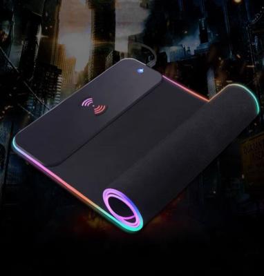 China 15W RGB Anti-Slip Wireless Charging Luminous Mouse Pad Charger For QI Phone XXL Gaming Mousepad Desktop PC Laptop Flat Mat Desks for sale