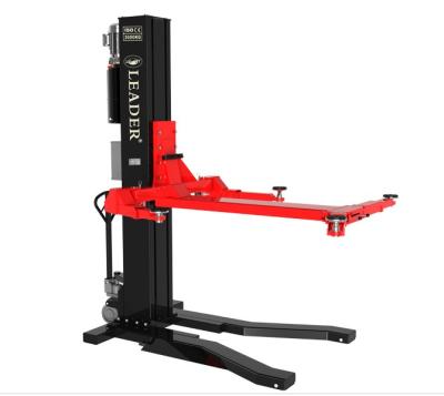 China Movable Single Post Hydraulic Car Lift Adjustable Arm LEADER/OEM L130E 3000KG for sale