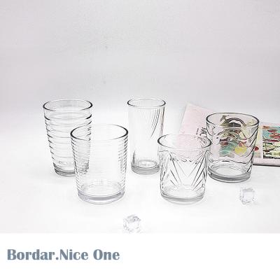 China Niceone Sustainable Revolving Clear Whiskey Beer Reusable Coffee Drinking Glass Mug for sale