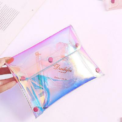 China Fashion Gulidd PVC Travel Pink Cosmetic Bag Custom Cosmetic Transparent Holographic Clear Makeup Mini Filter Frames For Women for sale