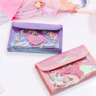 China Wholesale Transparent PVC Makeup Christmas Gift Accessories Fashion Gulidd Travel Storage Laser Shiny Folding Cosmetic Bags for sale