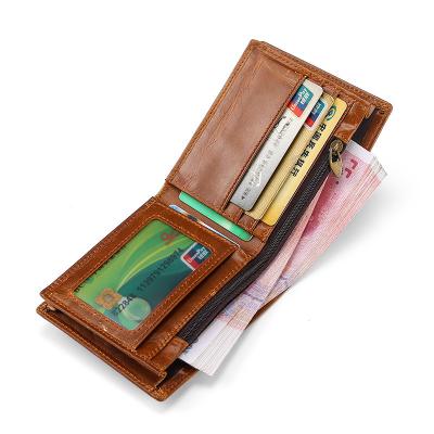 China RFID Fashion Rfid Blocking Multifunctional Genuine Leather Card Holder Men Wallet for sale