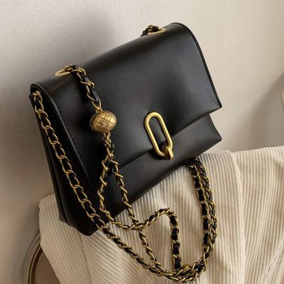 China New Foreign Style Messenger Bag Chain Simple Style Clamshell Chain Shoulder Cross - Retro Small Body Bag PU Soft Armpit Square Bag For Women for sale