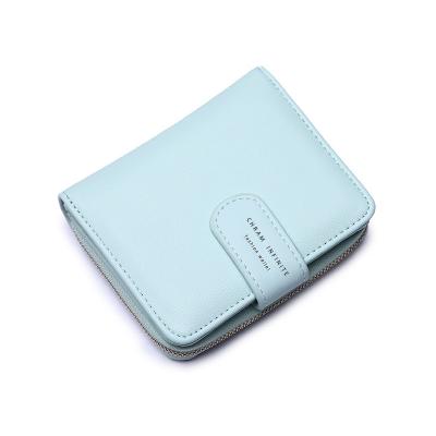 China New Zipper RFID Wallet RFID Buckle Vegan Leather Wallets Korean Fashion Short Wallet for sale