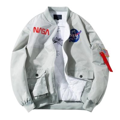 China Wholesale Hot Selling Breathable Mens Hip Hop Baseball Style Low MOQ Gulidd Men's NASA Padded Classic Bomber Flight Jacket for sale