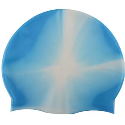 China Pure Color Swimming Cap Logo Adult Extra Large Customized Silicone Swim Cap for sale