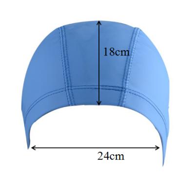 China Wide Brim Sheer Color Fabric Lycra PU Coating Swim Hat for sale