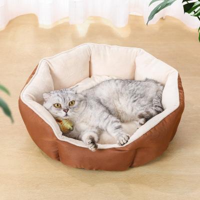 China Round Indoor Kennel Dog Mattress Stocked Small And Medium Pet Nest for sale