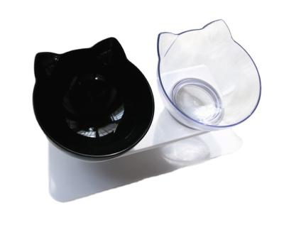 China Sustainable Non-slip Tilting Style Cat Shape Transparent Smart Pet Feeder for sale