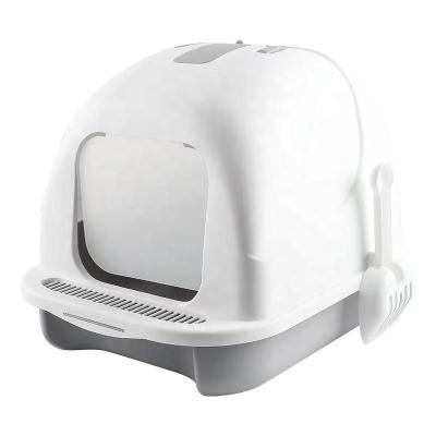 China 2021 Viable New Wholesale White Pot Closed Cat Litter Box for sale