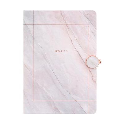 China Marbel Style Durable White Hardcover Lined Journal Planner With Magnetic Buckle Stone Paper Notebook for sale