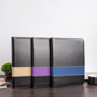 China A4 Document Waterproof Folder PU Conference Bag Business Leather Briefcase With Calculator For School Supplies Stationery for sale