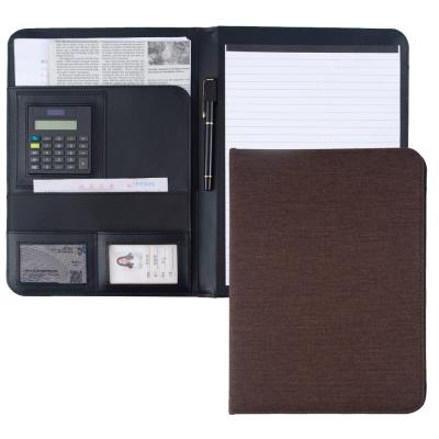 China Waterproof Business A4 Canvas Oxford Padfolio Folder Folder With Calculator for sale