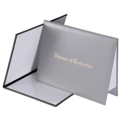 China Gray Imprinted Diploma Cover For Paper Letter Size Award Certificates 8.5