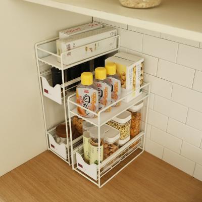 China Single-Layer Microwave Oven Magnetic Side Rack Kitchen Double Rod Pull-Out Roll Paper Cling Film Storage Rack for sale