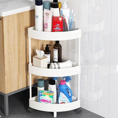 China Sustainable multifunctional bathroom is organized with position frame, kitchen and living room with wheel fan corner storage frame for sale